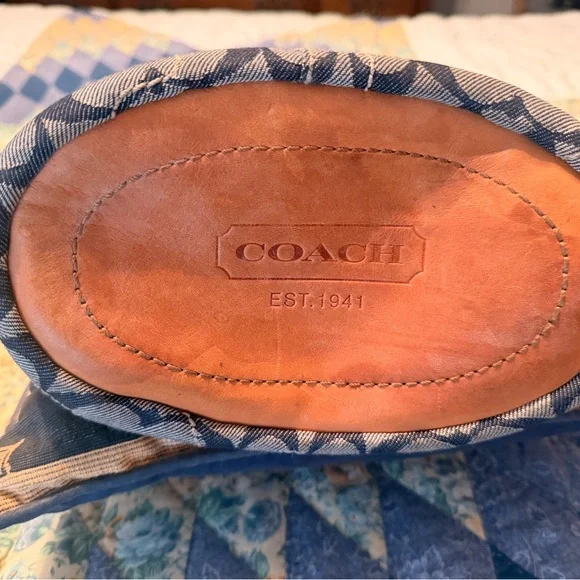 Coach Blue and Brown Floral Women's Bag - Picture 4 of 4